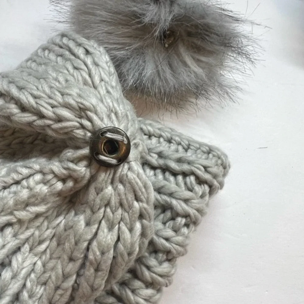 Hat‎ Attack Bryce Beanie with Removable Pom New Light Grey